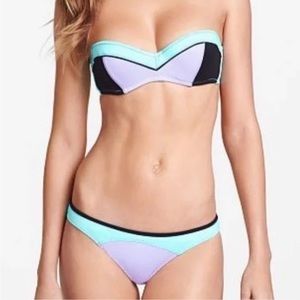 Victoria's Secret color block Bandeau strapless bikini top size 34B